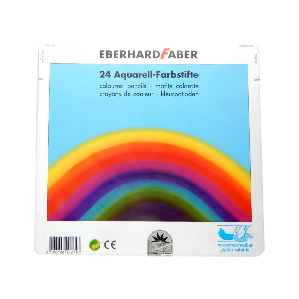 Boîte métallique de 24 crayons de couleur pour aquarelle - EberhardFaber