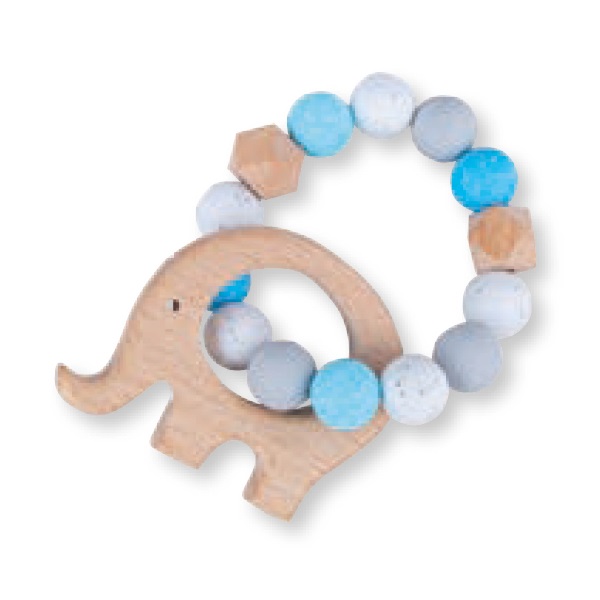 Boîte de perles en silicone - Rayher - Tons bleus clairs - 61 pièces