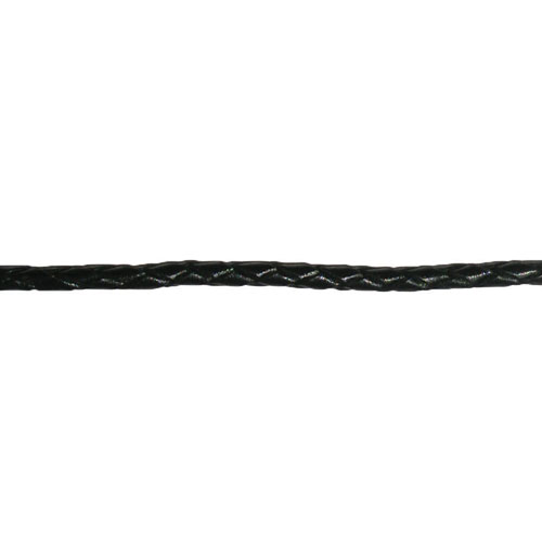 Lacet de cuir tressé - 4 mm x 50 cm - Noir