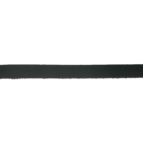 Lanière de cuir plate - 10 x 2 mm x 50 cm - Noir