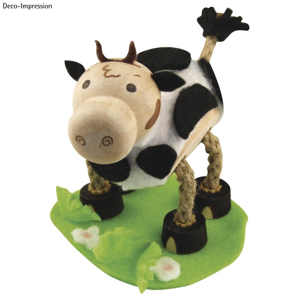 Kit animal en bois - Vache &quot;Pretty&quot; en 18 parties - 9 x 4 x 5 cm - 1 set