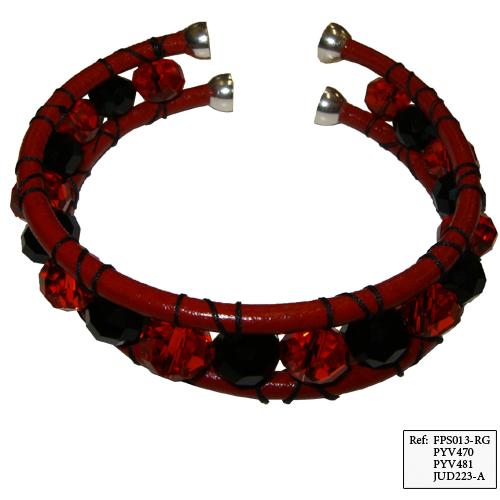 Lanière de cuir - 4 mm x 50 cm - Rouge