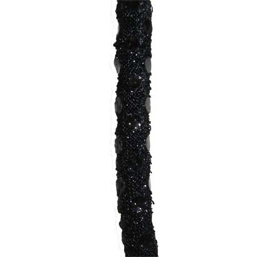 Tubularis - Cordon textile pour bijouterie - 10 mm x 150 cm - Pois noirs sur bronze