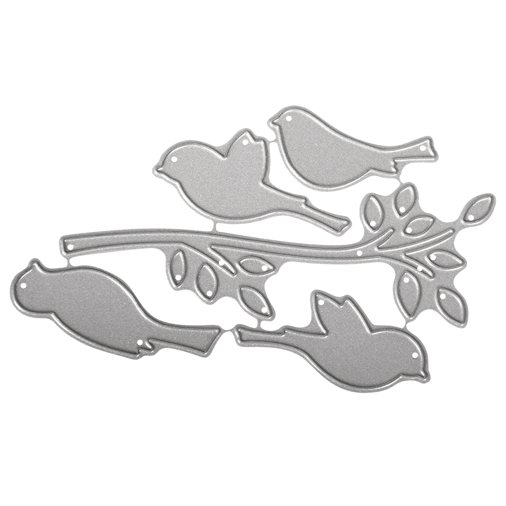 Gabarits à découper en acier : Birds on a Branch - De 2,5 à 7,5 cm - Set 5 pièces
