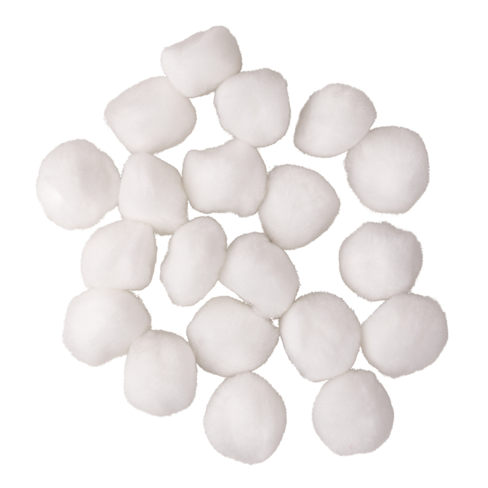 Pompons 38 mm Blanc