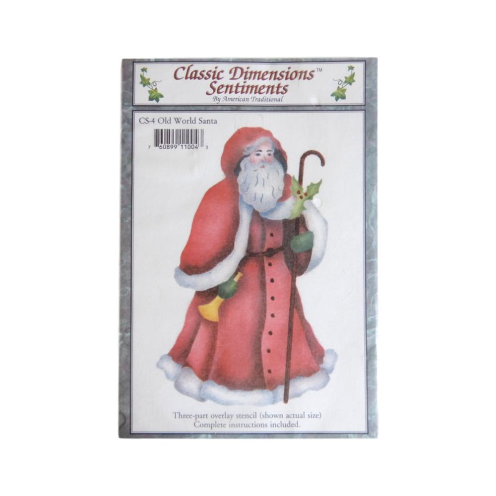 Pochoir Old World Santa