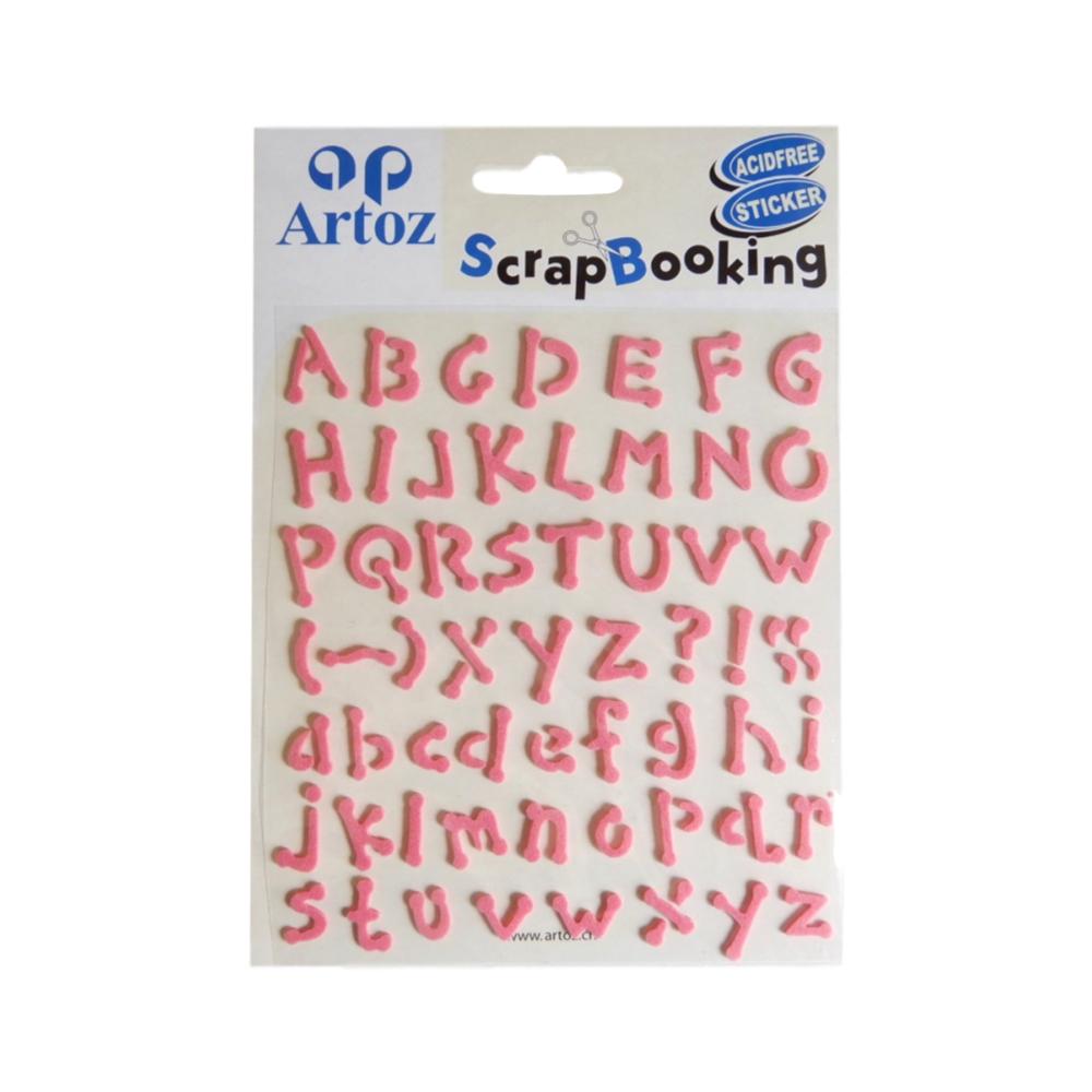 Alphabet autocollant rose