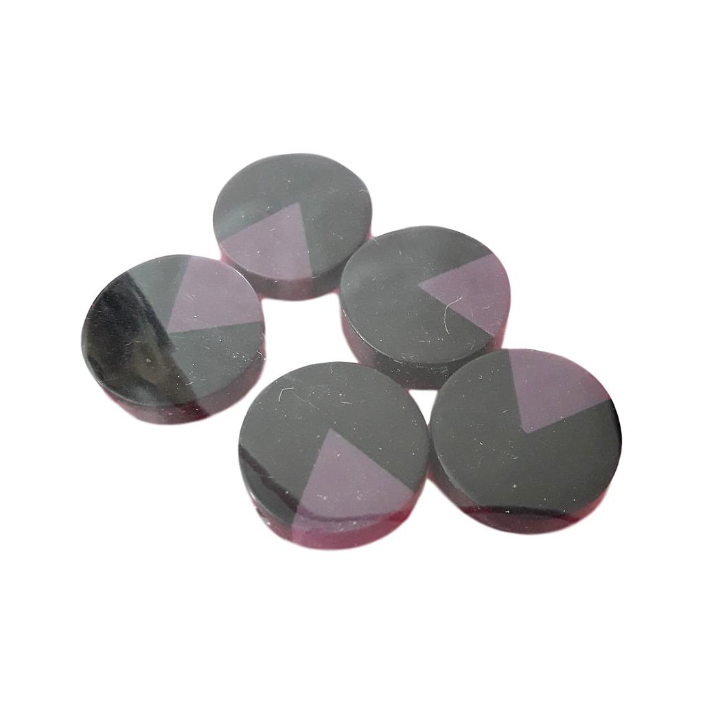 Rond 22 mm Noir et mauve