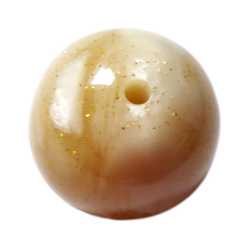 Boule 20 mm Beige marbré scintillant