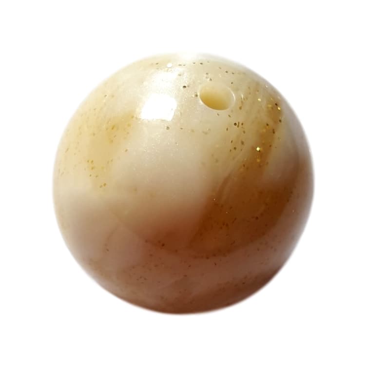 Boule 16 mm Beige marbré scintillant