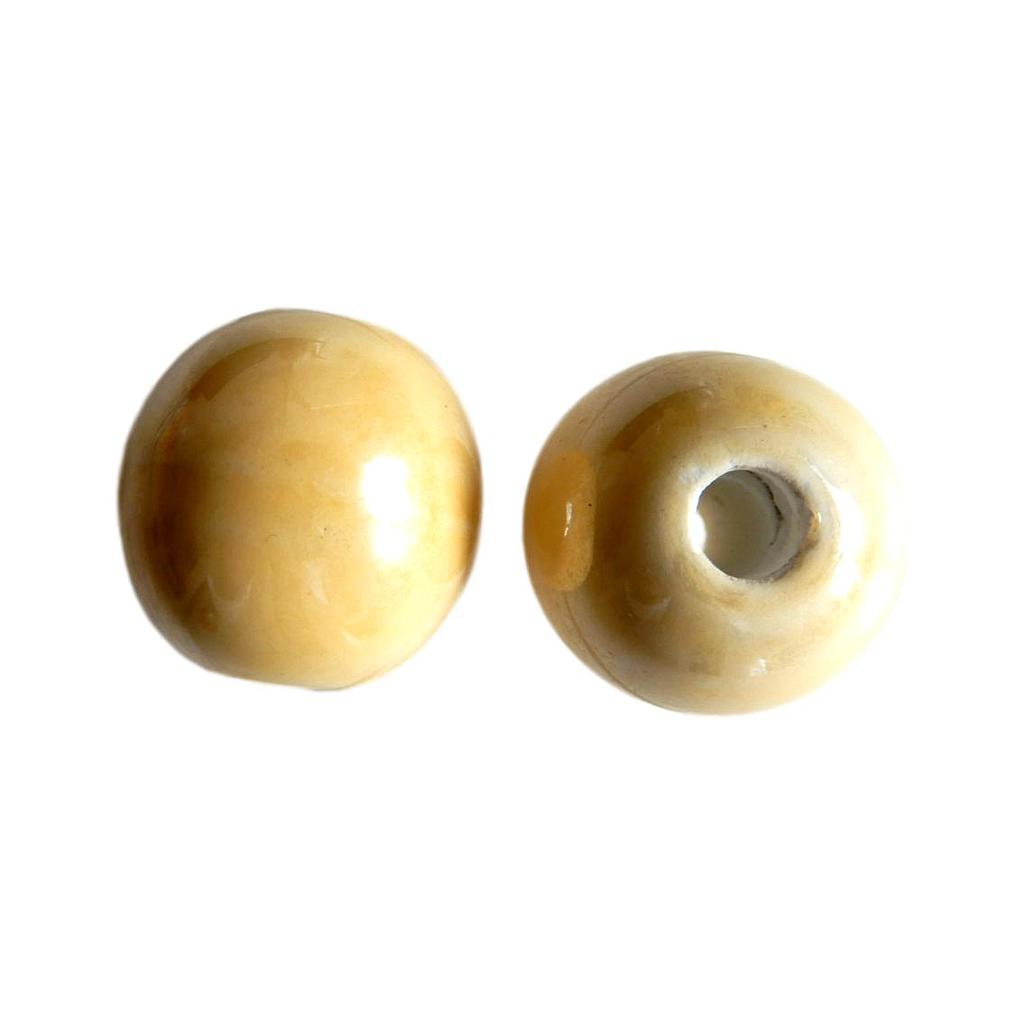 Boule 20 mm Jaune pâle lustré