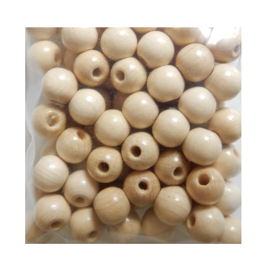 Boule 8 mm Bois naturel