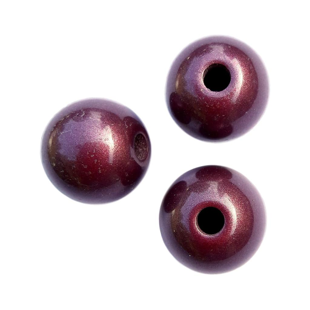 Boule 16 mm Prune nacré