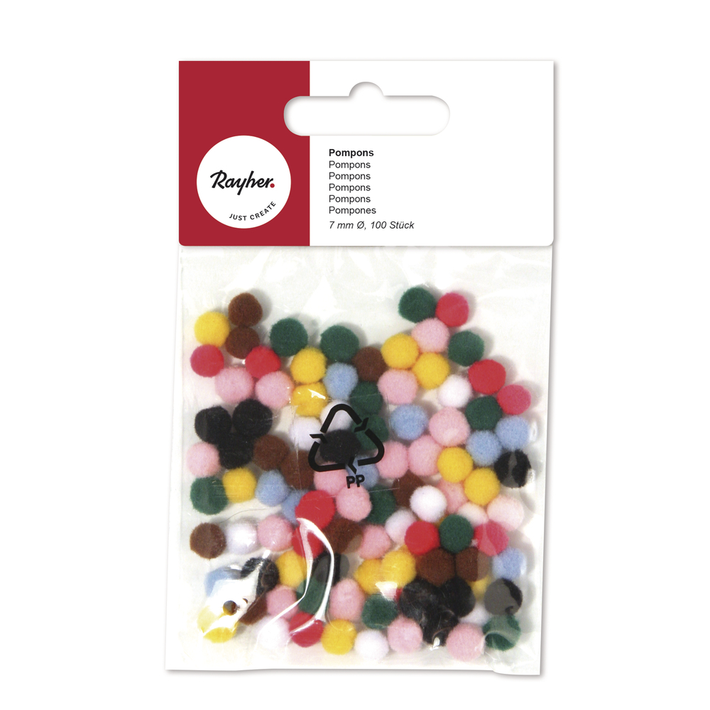 Pompons 7 mm assortis