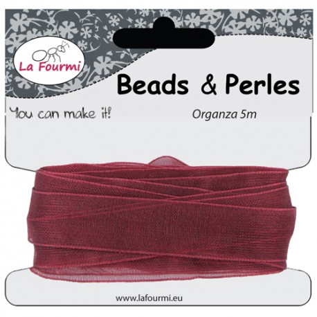 Ruban d'organza 12 mm Bordeaux