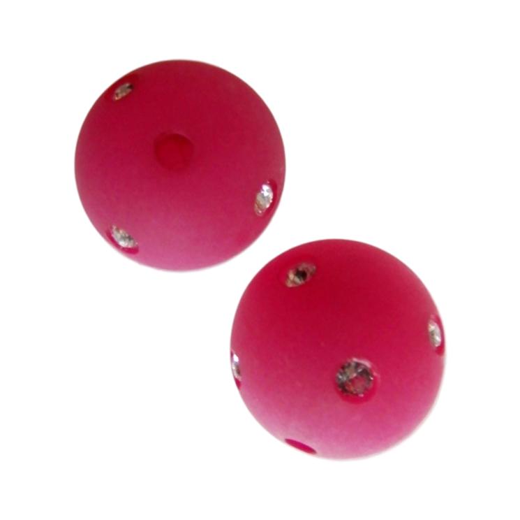 Boule Polaris strass Swarovski Fuchsia