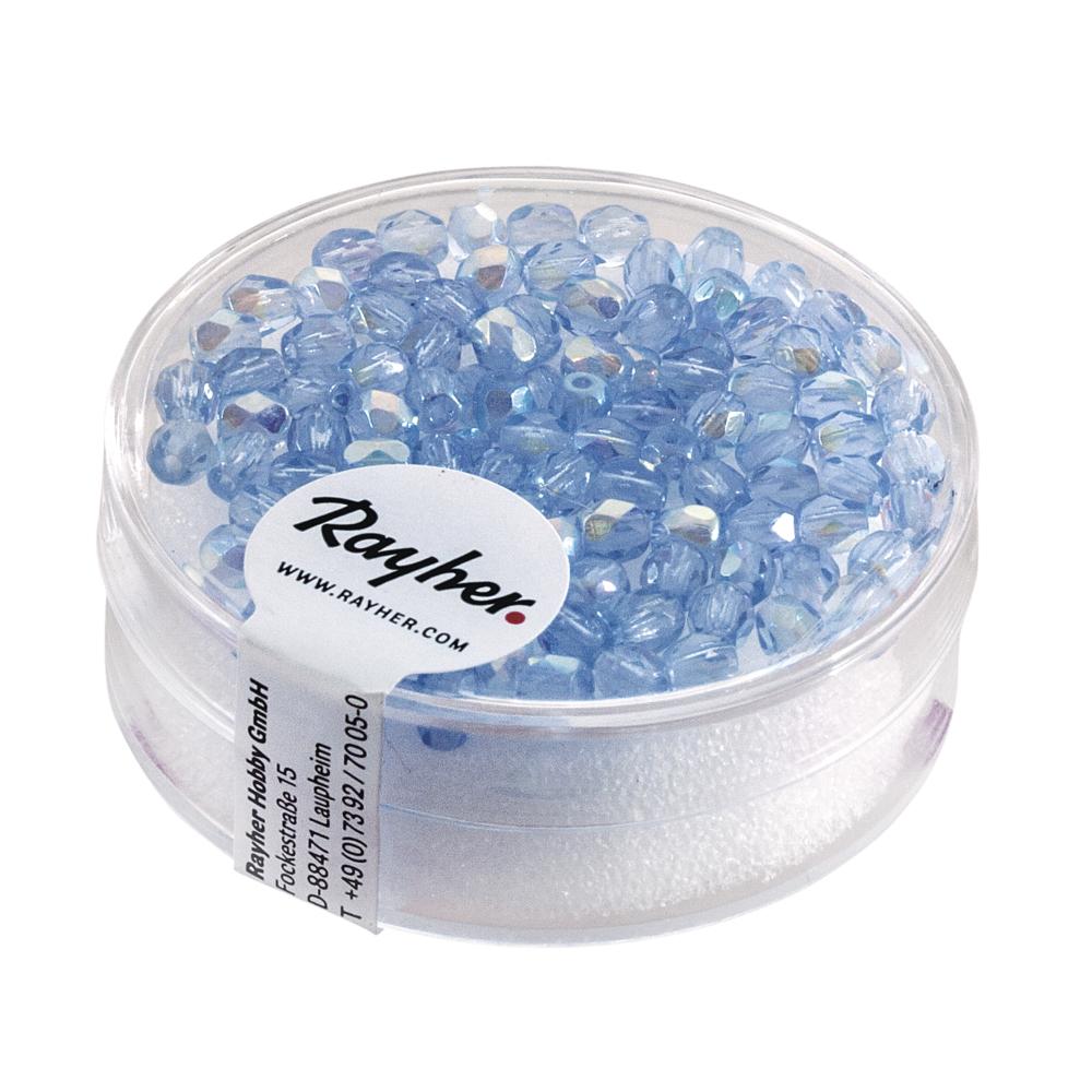 Perle facettée 3 mm Aigue-marine