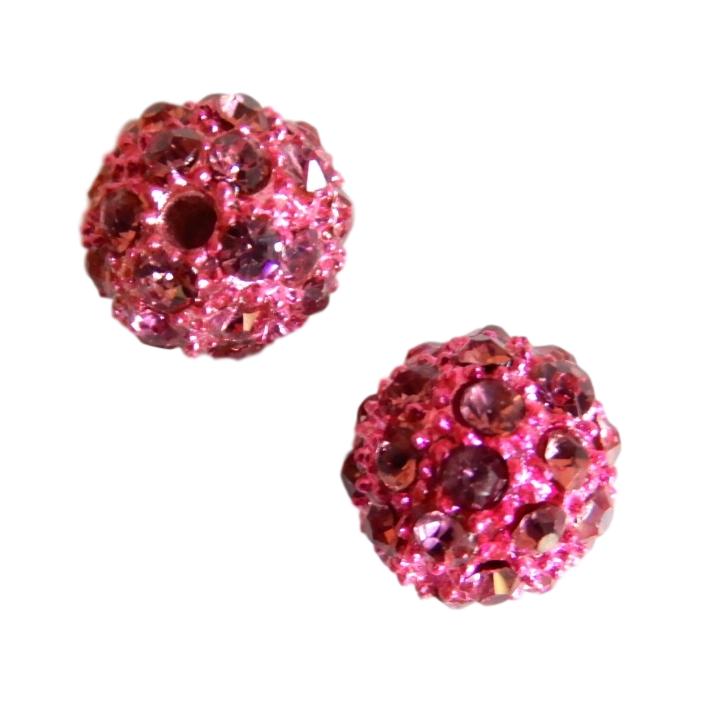 Boule Shamballa 10 mm Rose