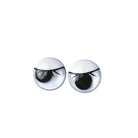 Yeux pupille mobile cils 10 mm