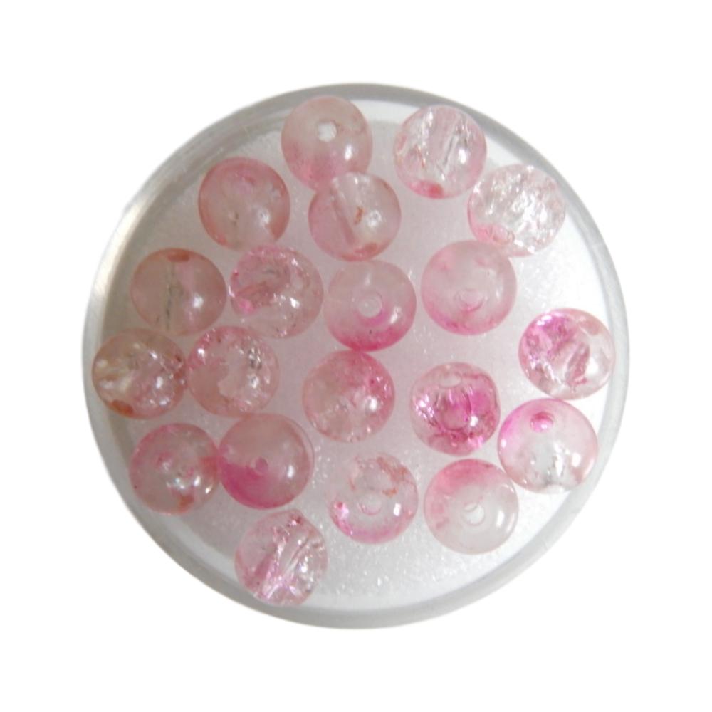 Boule 6 mm Craquelé rose
