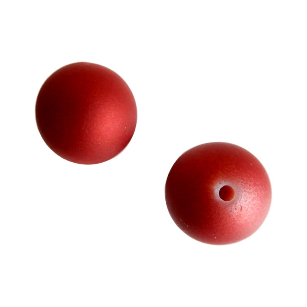 Boule 18 mm Satin rouge