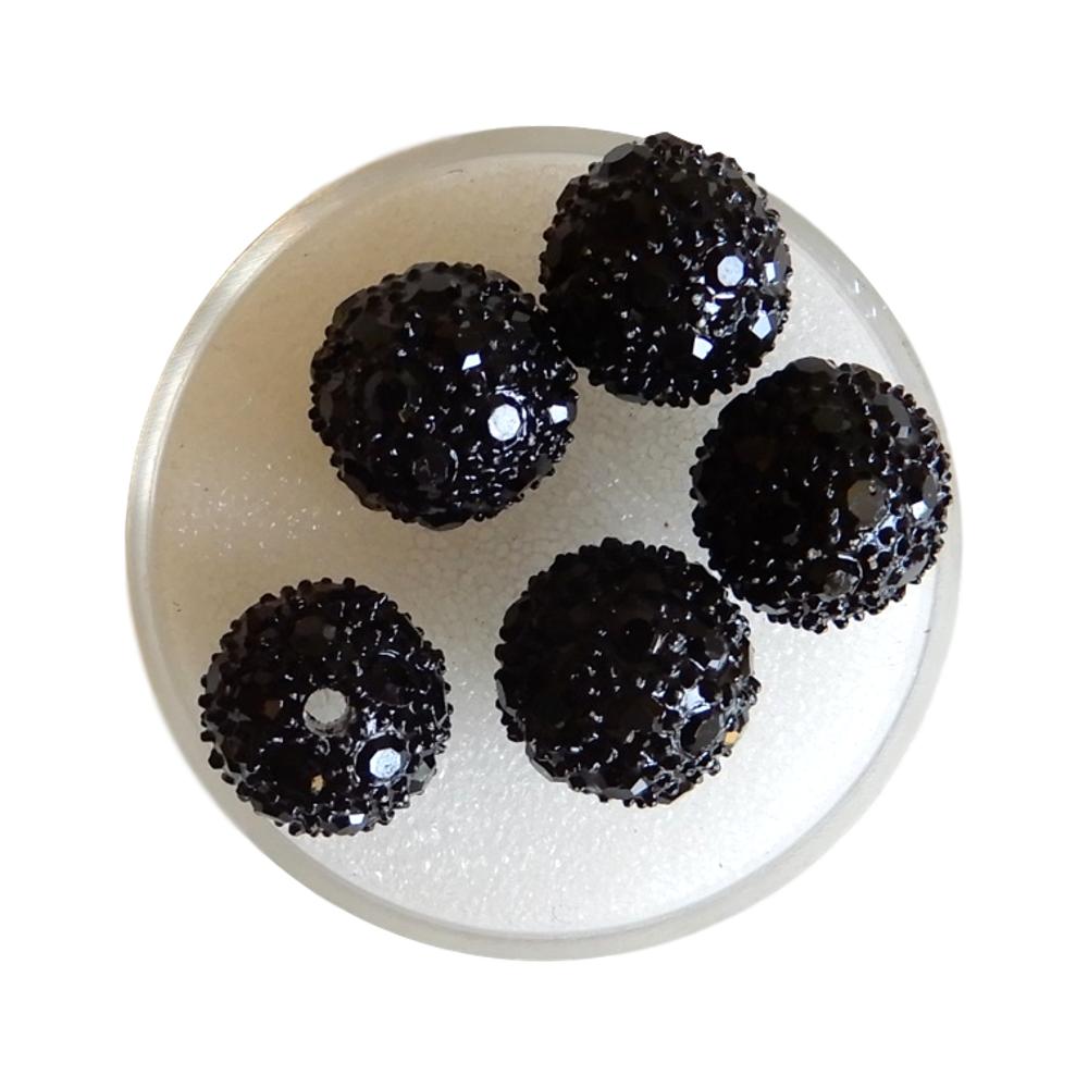 Boule Shamballa 12 mm Noir