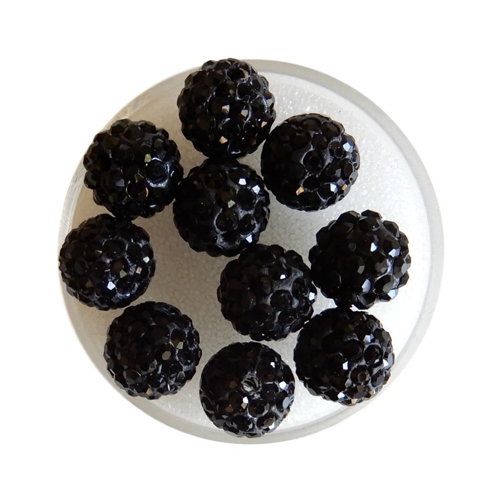 Boule Shamballa 10 mm Noir