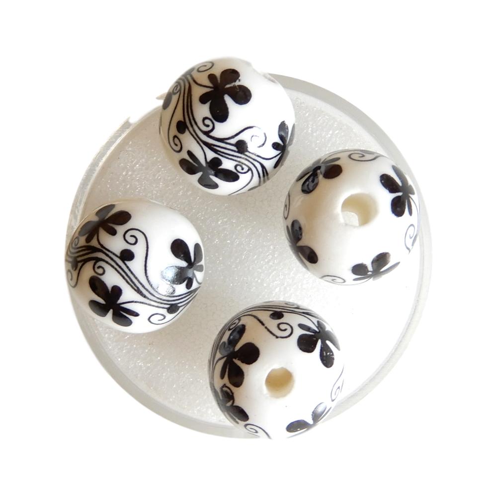 Boule 14 mm Noir et blanc