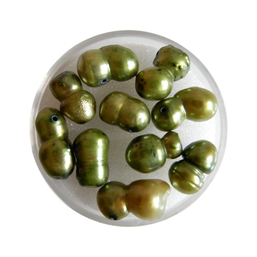 Perle d'eau douce 10 mm Olive