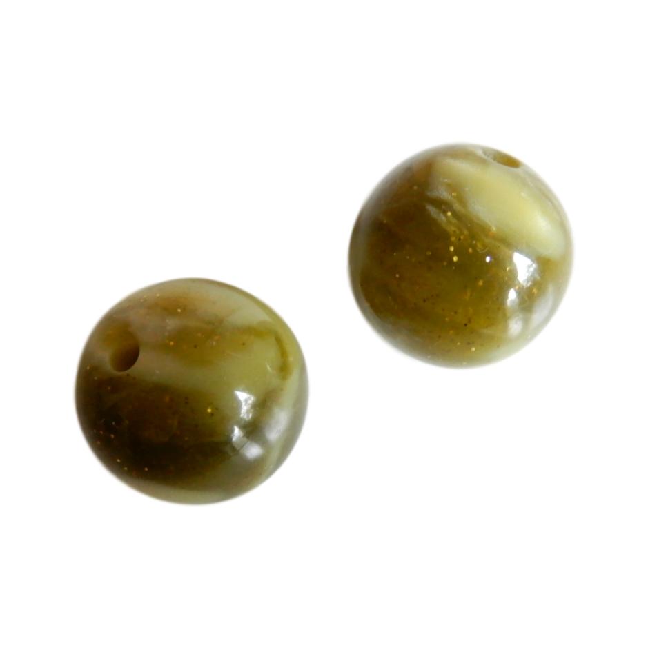 Boule 16 mm Olive marbré scintillant
