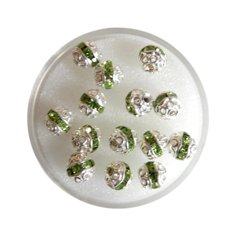 Boule 6 mm Argent et vert