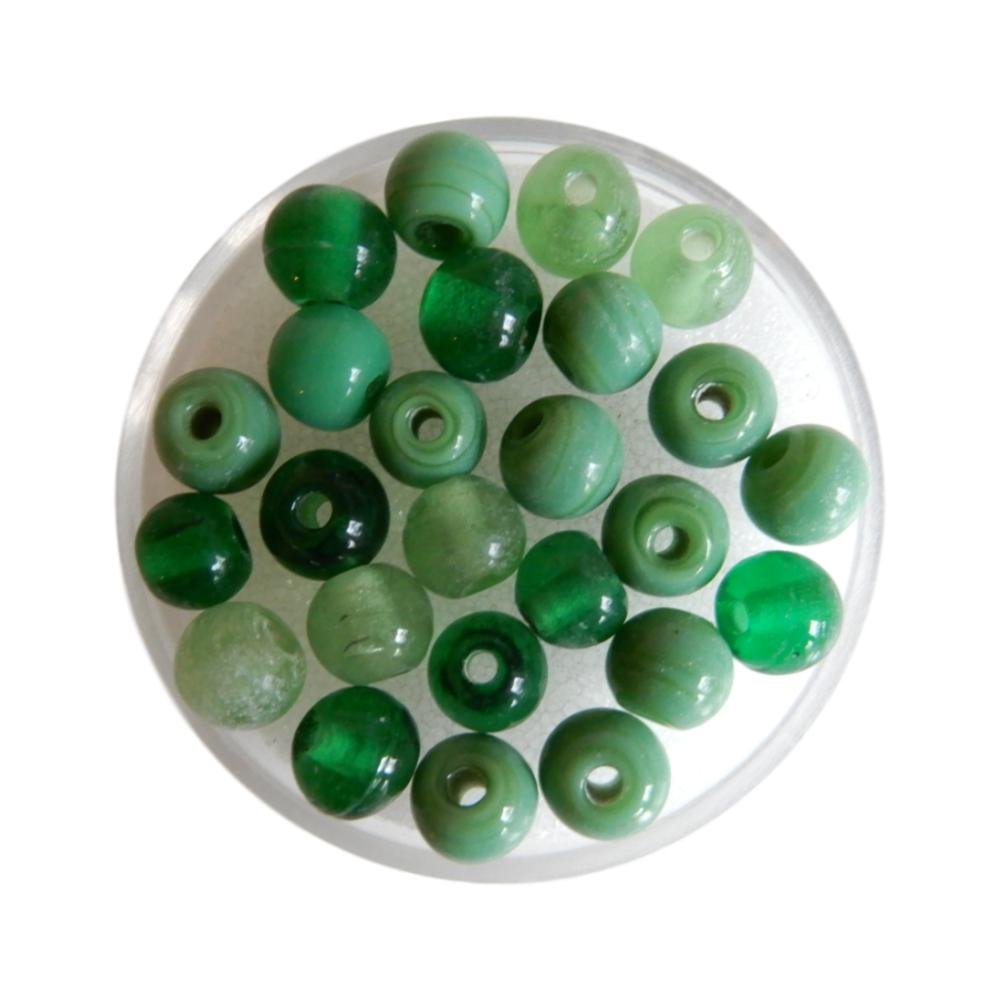 Perles en verre 6 mm Vert
