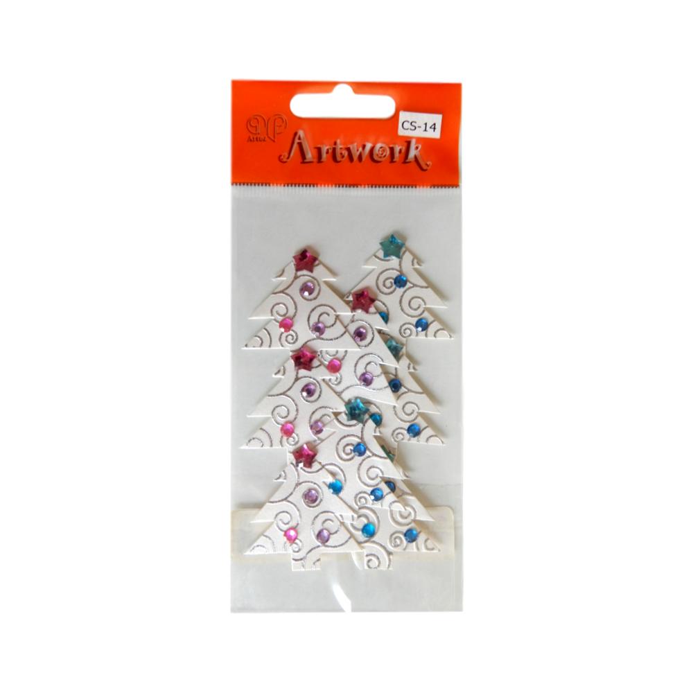 Stickers 3D Sapins blancs