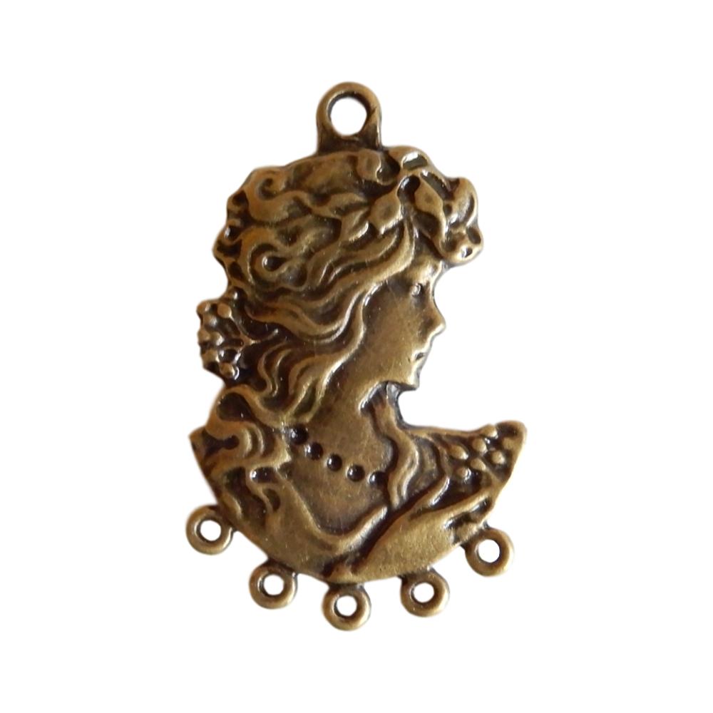 Pendentif profil dame antique