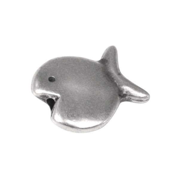 Poisson 14 mm Argent ancien