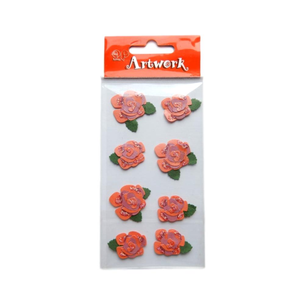 Stickers 3D Roses rouges