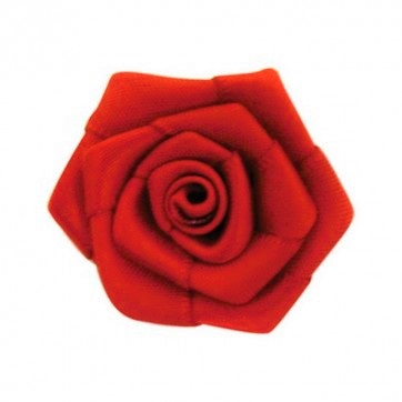 Rose en ruban rouge