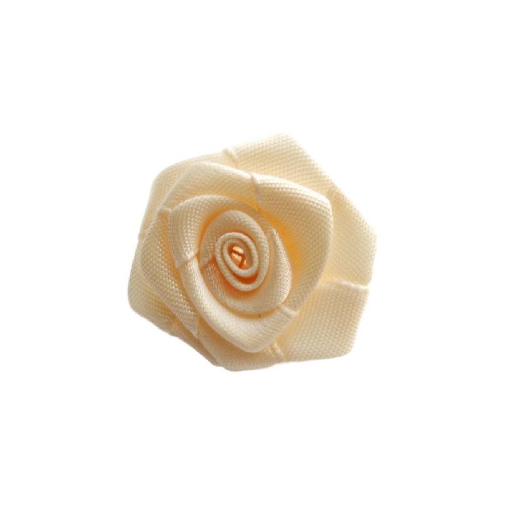 Rose en ruban crème