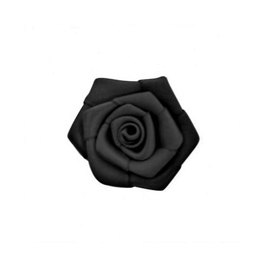 Rose en ruban noire