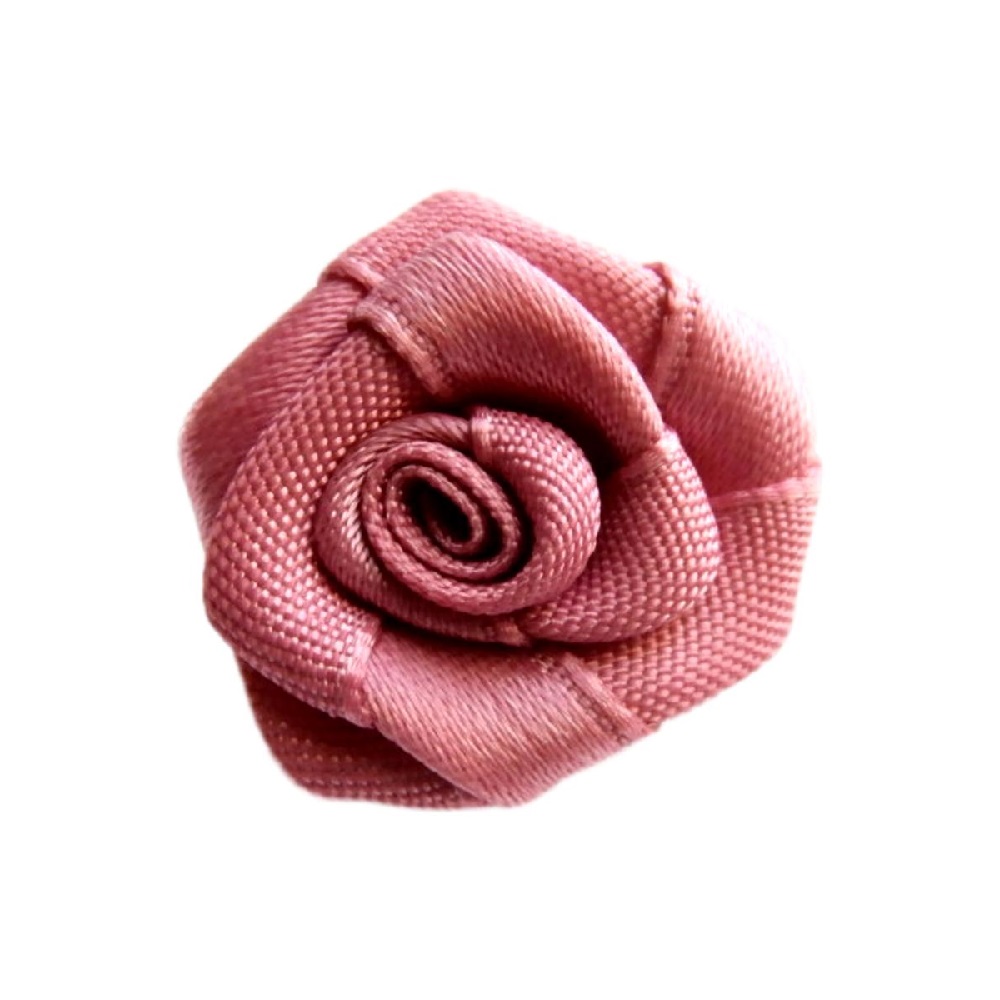 Rose en ruban vieux rose