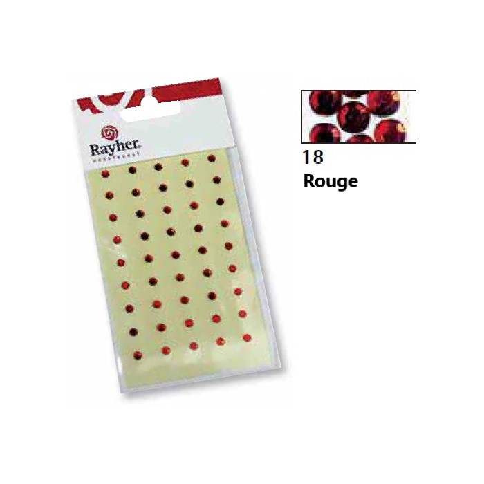 Pierres strass 3 mm rouge