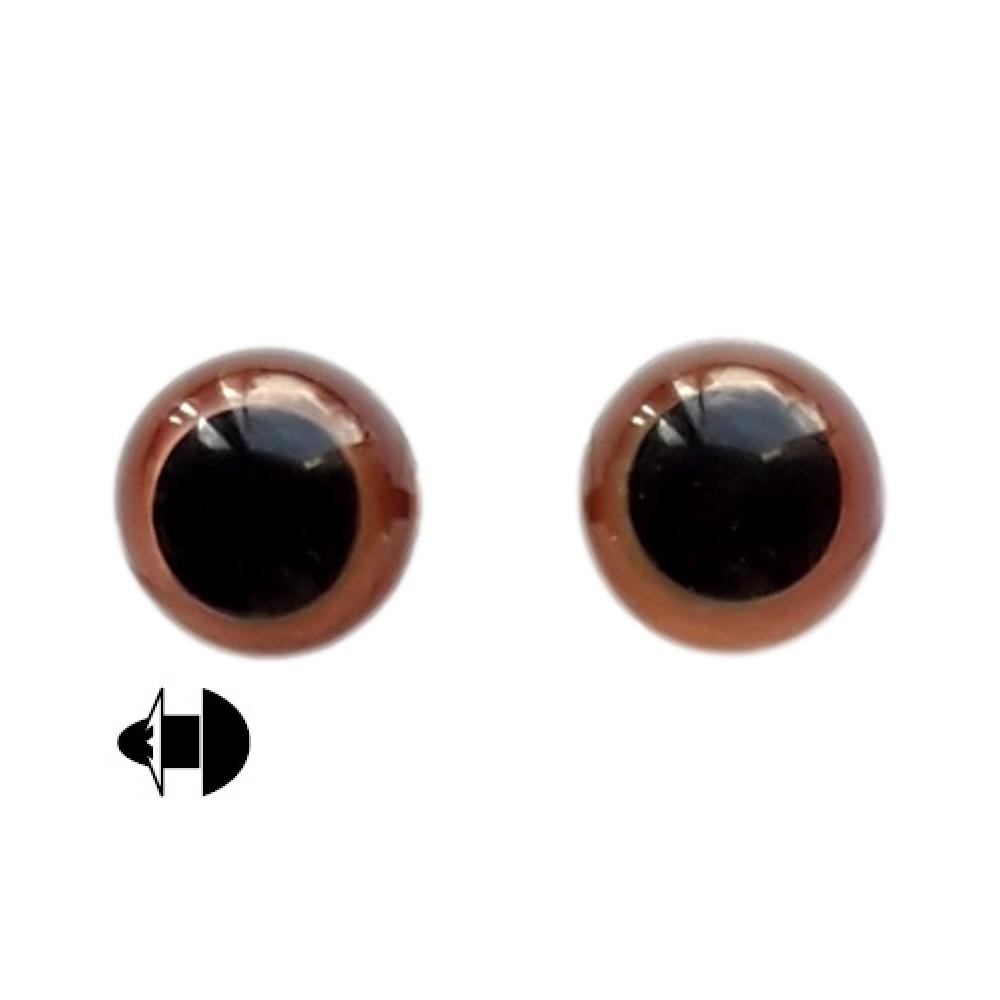 Yeux animaux 9 mm Brun