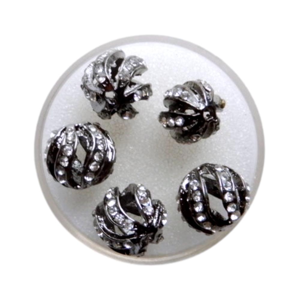 Boule strass 12 mm Noir