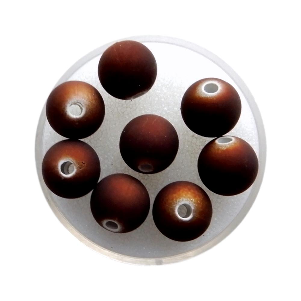 Boule 10 mm Satin marron