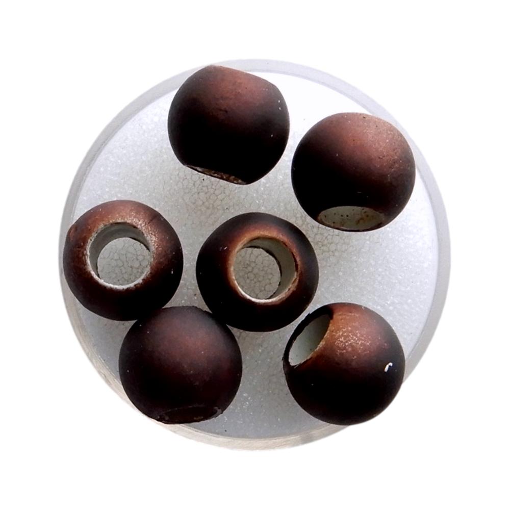 Boule 12 mm Satin marron