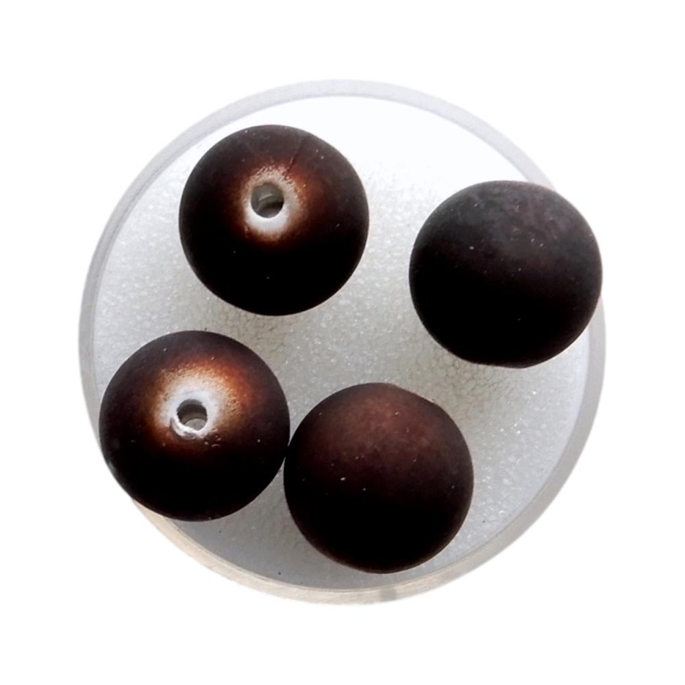 Boule 14 mm Satin marron