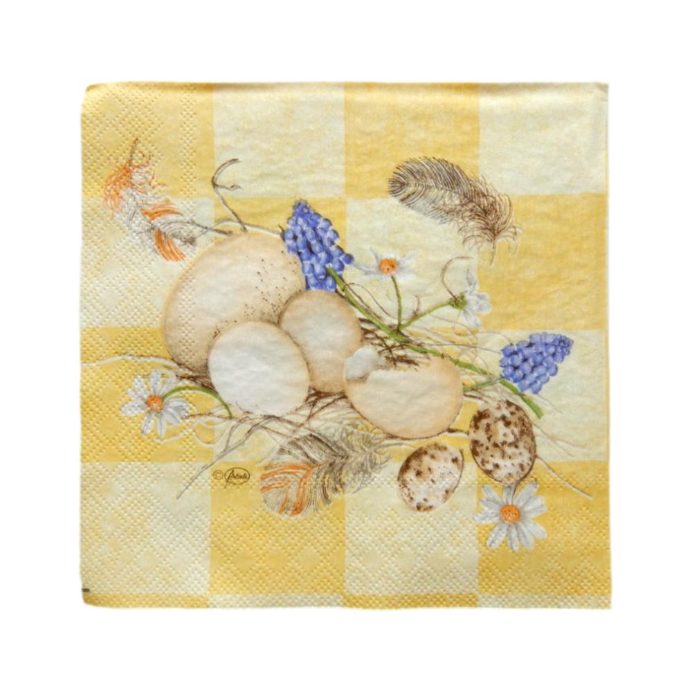 Serviette en papier Oeufs et plumes