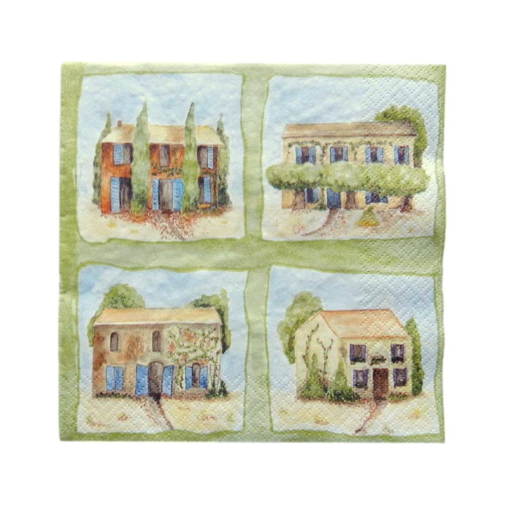 Serviette en papier Maisons