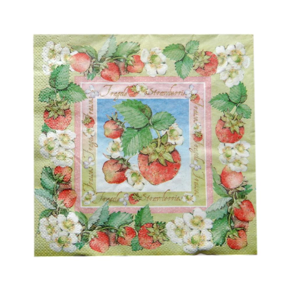 Serviette en papier Fraises