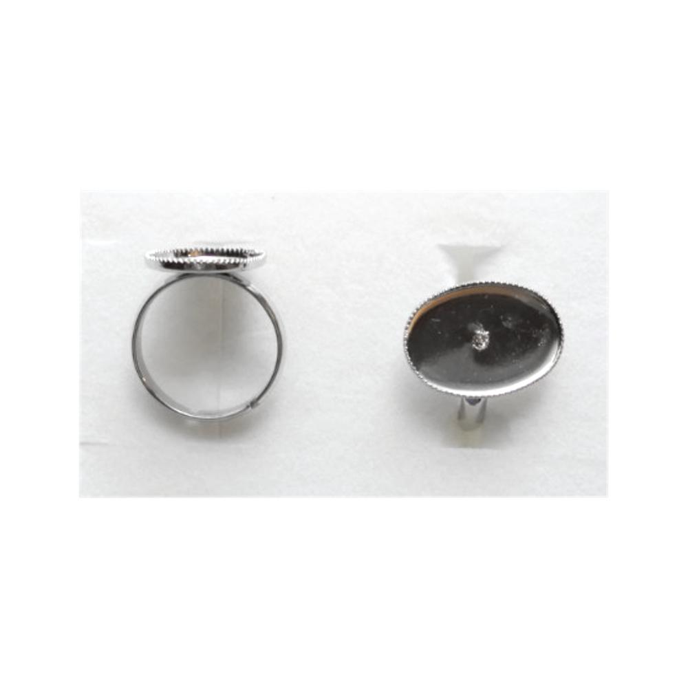 Bague ovale Rhodium